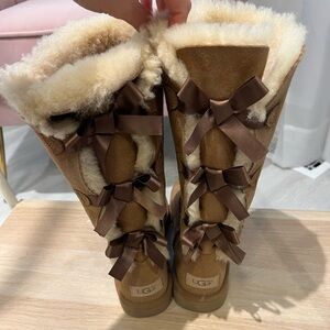 COPY - Uggs size 7 chestnut tall boot with bows